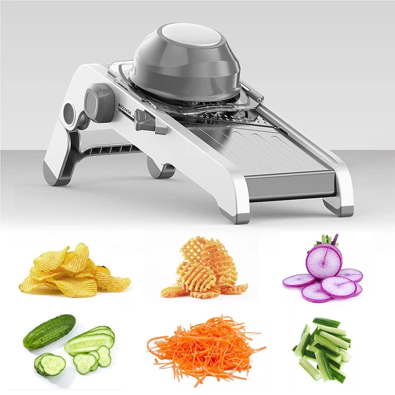 LMETJMA 18 in 1 Adjustable Mandoline Vegetable Slicer Stainless Steel