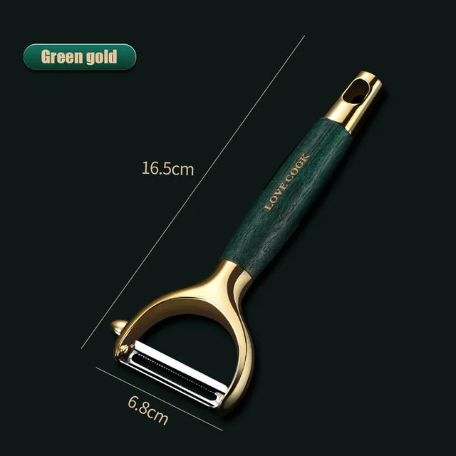 Konco Stainless Steel Peeler,Ultra Sharp Vegetable Peeler Wooden Handle