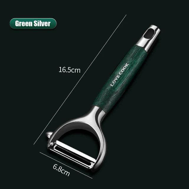 Konco Stainless Steel Peeler,Ultra Sharp Vegetable Peeler Wooden Handle